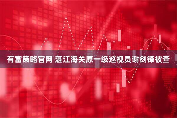 有富策略官网 湛江海关原一级巡视员谢剑锋被查
