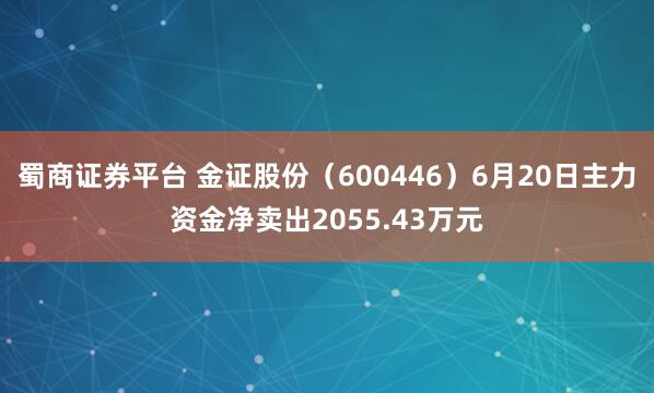 蜀商证券平台 金证股份（600446）6月20日主力资金净卖出2055.43万元