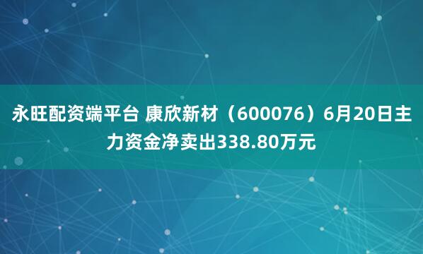永旺配资端平台 康欣新材（600076）6月20日主力资金净卖出338.80万元
